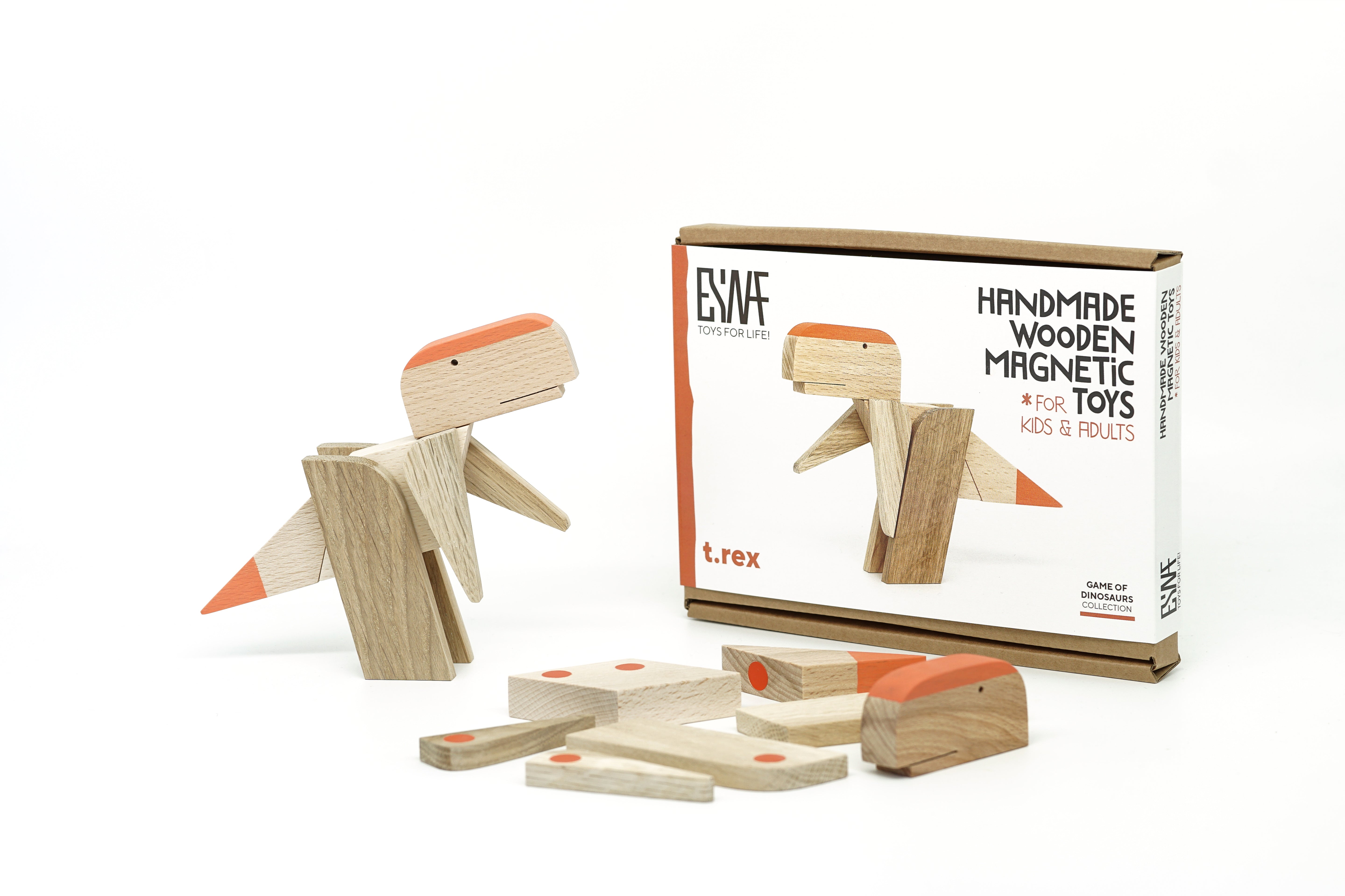 T.Rex - Wooden Handmade Magnetic Toys - Game of Dinosaurs