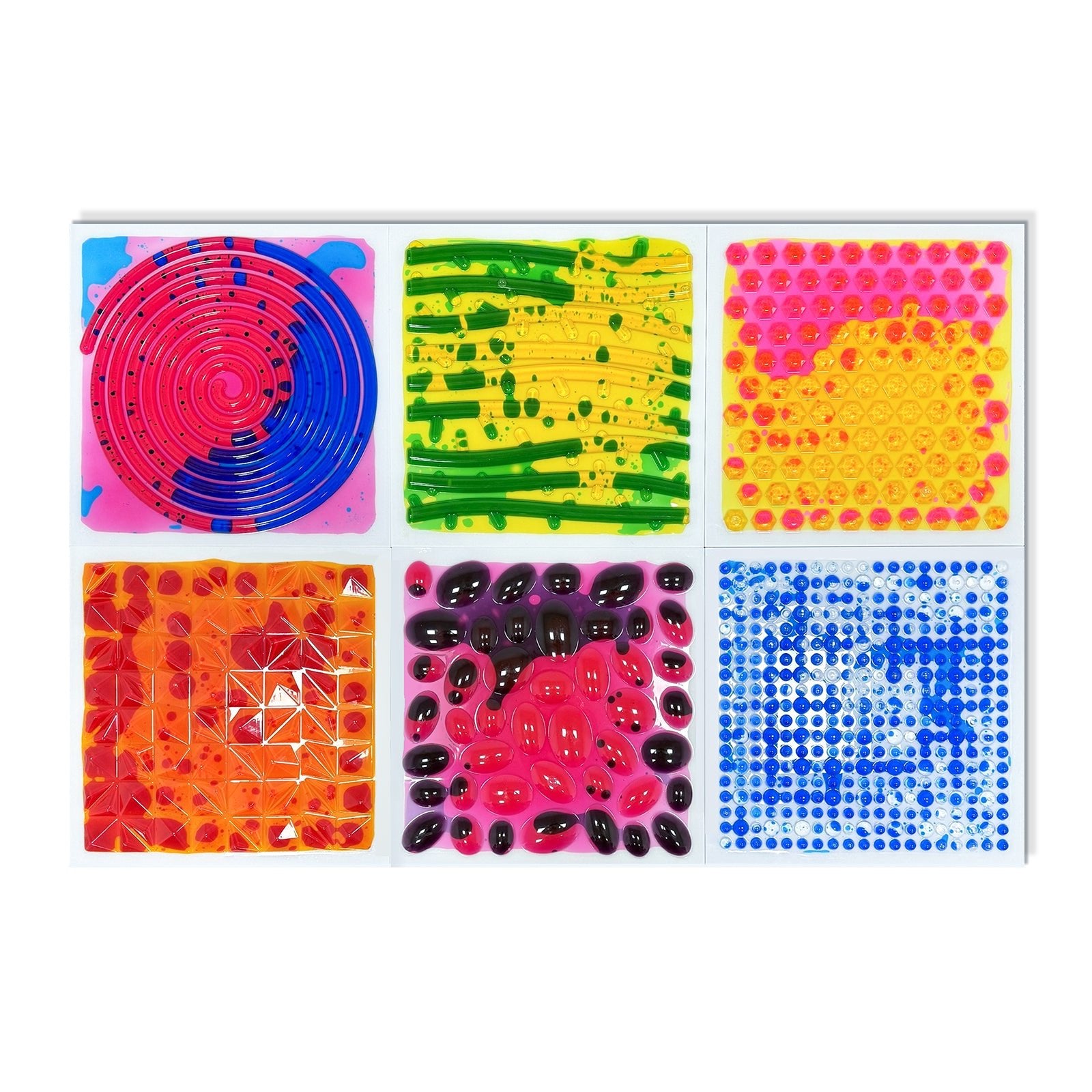 Textured Liquid Sensory Mats - set of 6