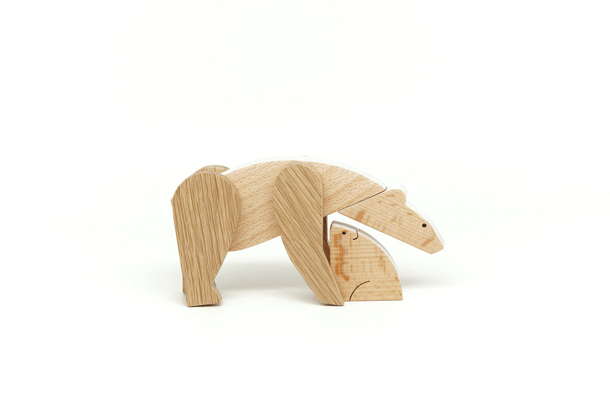 
  
  Polar Bear and its Baby - Wooden Handmade Magnetic Toys - Polar Stories
  
