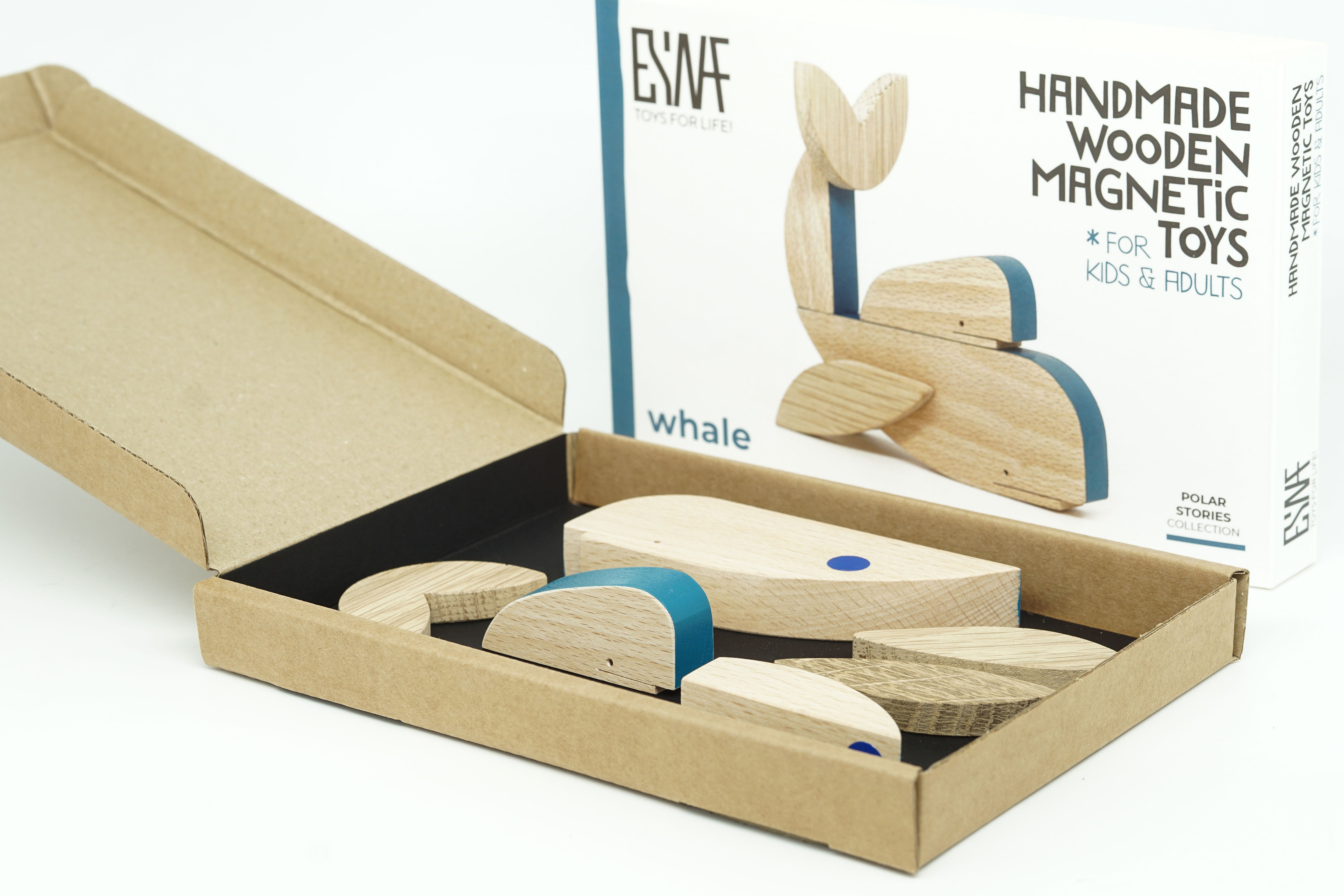 
  
  Whale and Its Baby - Wooden Handmade Magnetic Toys - Polar Stories
  
