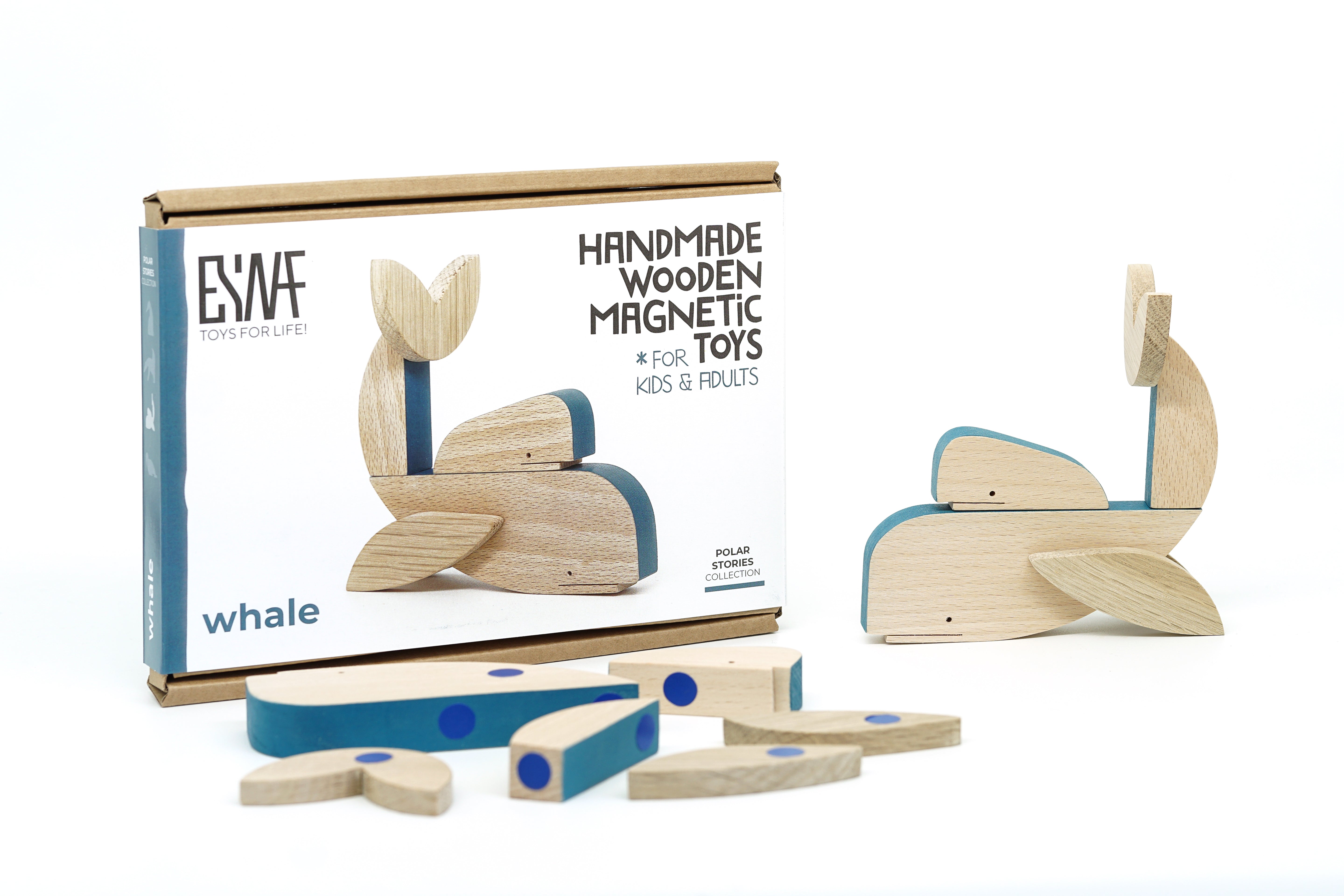 
  
  Whale and Its Baby - Wooden Handmade Magnetic Toys - Polar Stories
  
